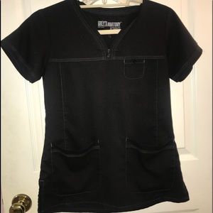 greys anatomy black XS scrub top